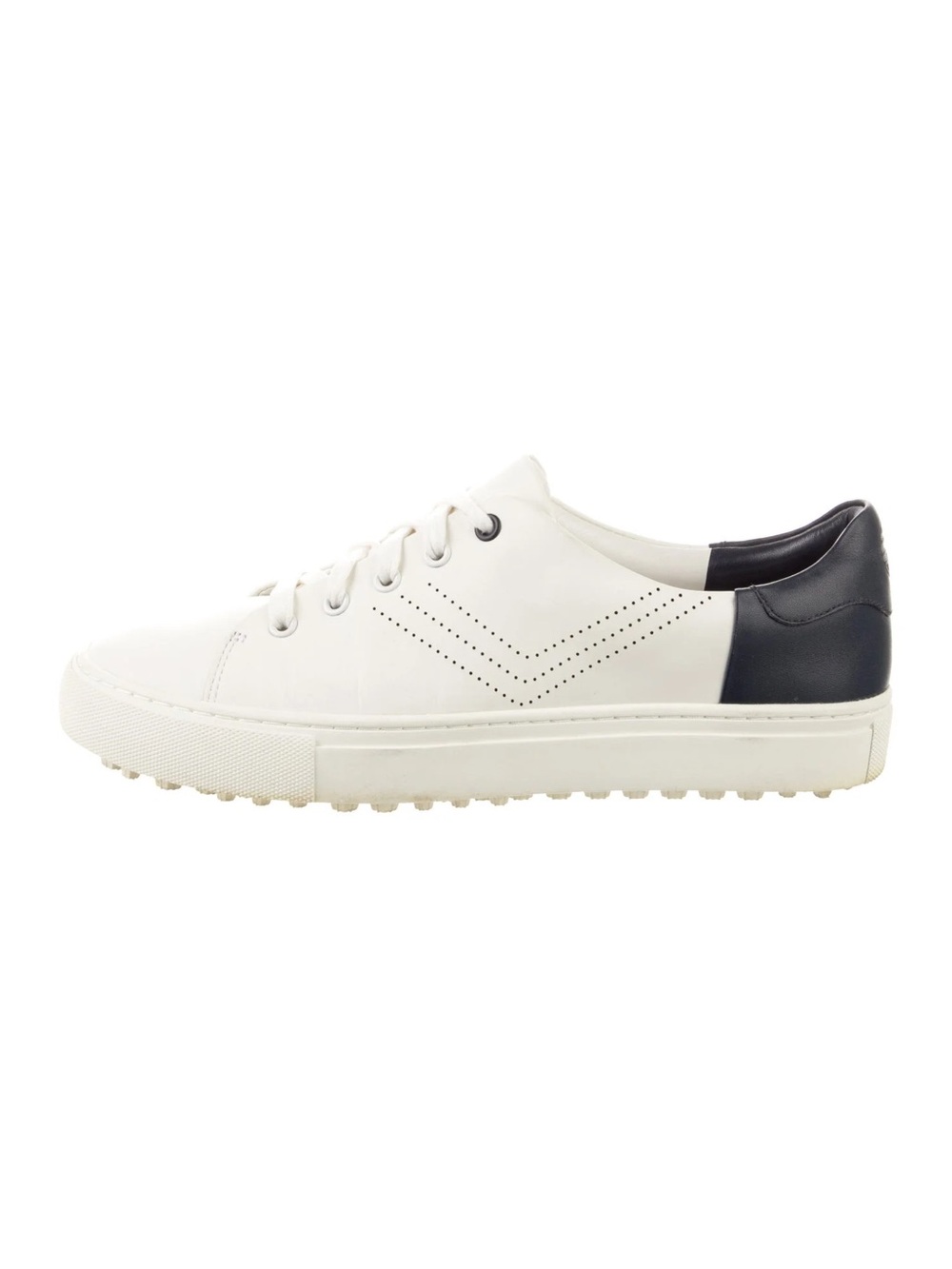 Tory Burch Sport Perforated Lace-up Golf White/Navy Sneakers Women 36559 Sz 9M